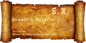 Bredák Milán névjegykártya